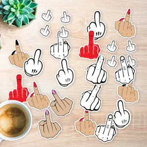 Stickers Pack 20 Pcs Middle Skateboard Vinyl Bumper Finger Waterproof Guitar Bottle Luggage Water Bike Aesthetic Car Laptop Colorful