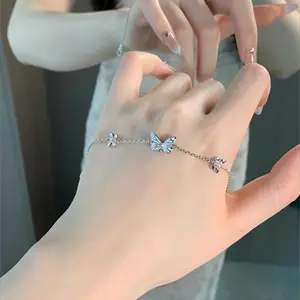 Cute Light-Up Butterfly Chain Bracelet with Glow-in-the-Dark Feature Photoluminescent Material for Night Outings and Parties Adjustable Length 7-8 Inch