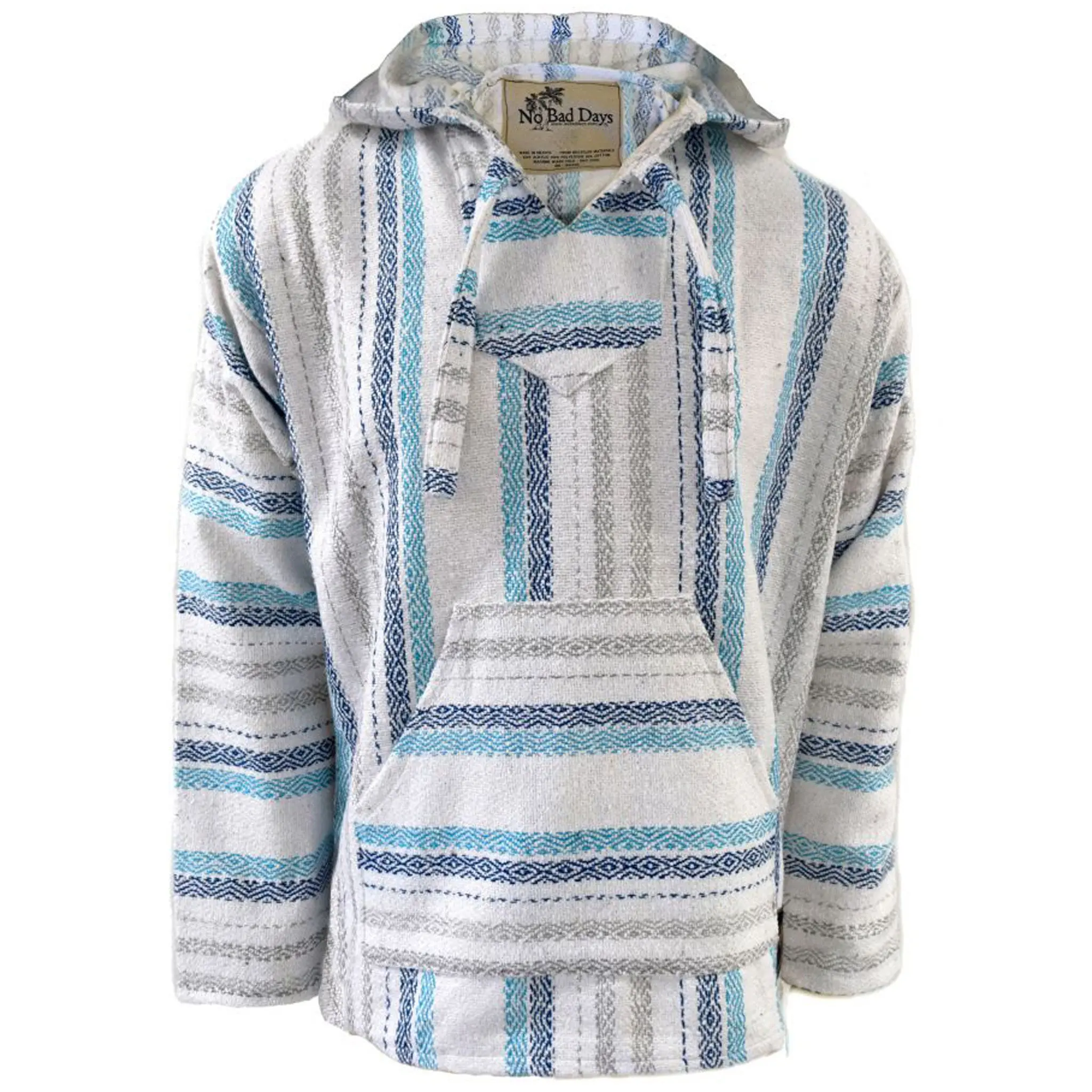 White Sky Navy Gray Diamond Baja Hoodie