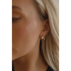 14k Gold Hammered Gold Hoop Earrings