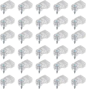 30Pcs Glass Retainer Clips, Plastic Storm Door Glass Retainer Clips with Screws Cabinet Glass Holder Clamp for Fixing Cabinet Doors Windows Tinoaly