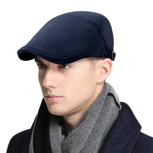 Men's Newsboy Caps 100% Cotton Adjustable Flat Hats for Men Irish Cabbie Gatsby Ivy Cap for Driving Golf Hunting All Seasons
