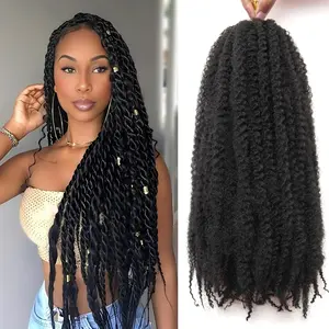 Marley Twist Braiding Hair 24 Inch 8 Packs – Long-Lasting Marley Hair, Fluffy&Tangle-Free Cuban Twist Hair for Braiding, Natural Look Synthetic Spring Afro