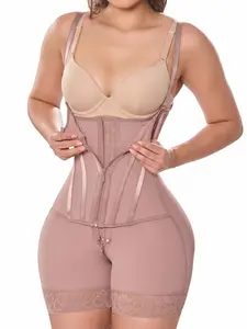 Foruu 2 in 1 Full Body Shaper Set for Women, Tummy Control Faja Colombiana, High Compression Snatched Bodysuit with Steel Bones, Open Crotch Shapewear