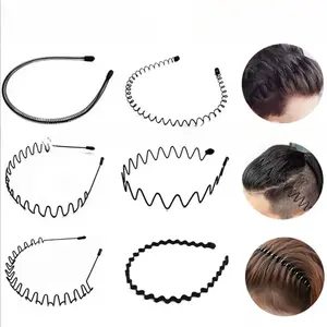 6 Pcs Metal Headbands for Men Women Wave Zigzag Spring Hair Bands for Sports Workout Non‑Slip Hairstyle Fix Accessory
