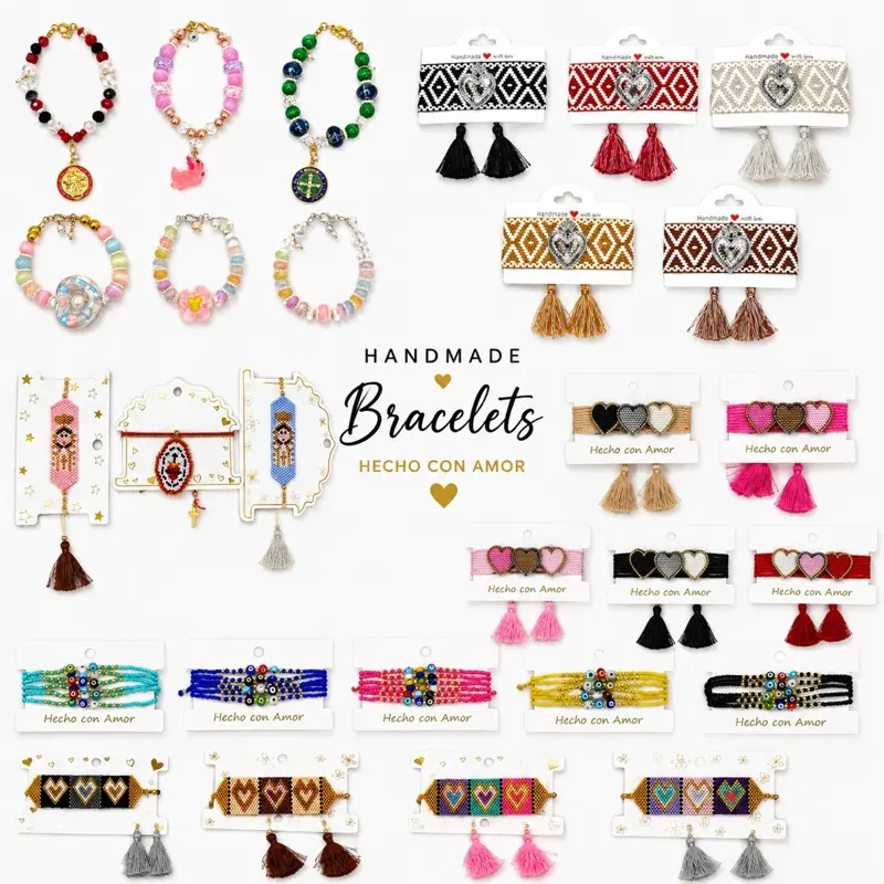 Handmade Bracelets for Women – Beaded, Woven, Embroidered & Miyuki Styles, Evil Eye, Religious Charms, Hearts & Colorful Jewelry