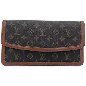 Pre-owned Louis Vuitton Monogram coated canvas with Vachetta leather trim Mini Bags Pochette Brown monogram canvas with natural Vachetta leather trim Pristine S016260421019