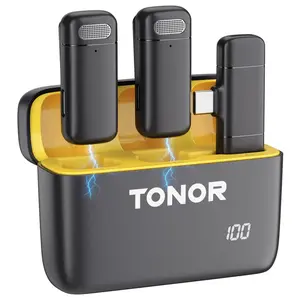 TONOR TL350 Wireless Lavalier Microphone System for Recording, Live Streaming, and Podcast Audio