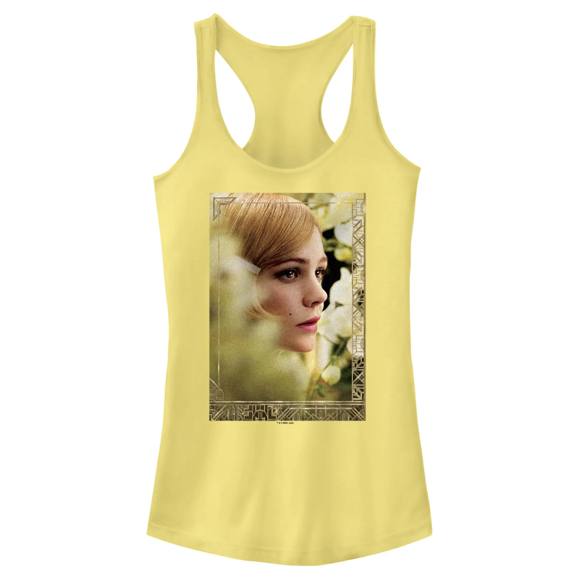 Women's The Great Gatsby Daisy Buchanan Portrait Licensed Artwork Racerback Tank Top - All Seasons, Large Graphic Print Tank Tops