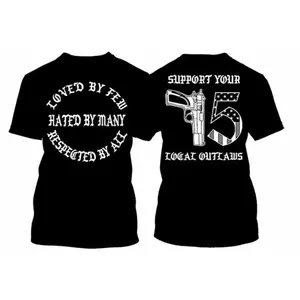 2 Sided Support your local Outlaws Biker Motorcycle MC T-shirt Unisex