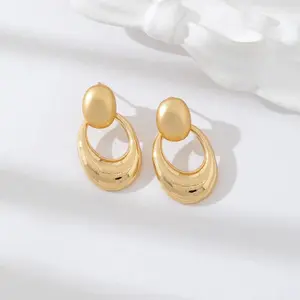 Oval Gold Tone Elegant Dangle Earrings Jewelry Dropped Stud fashion Earring | Gifts for Her