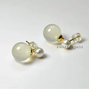Mercury Glow Jade Earrings – 18K Gold-Plated Elegance