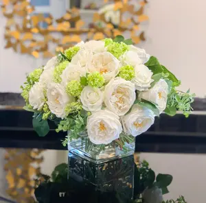 Large Exclusive Real Touch Roses Dining Table Centerpiece