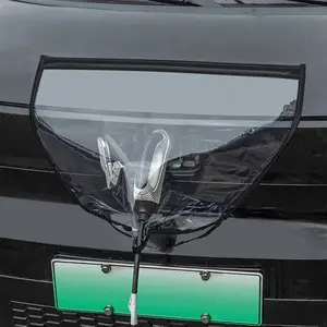 EV Charger Port Rainproof Dustproof Cover Outdoor Protection Covers Magnetic Adsorption for Tesla Model 3 Y Sedan Universal PVC Car Charging Gun Waterproof Auto Cover