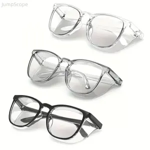 3Pcs Unisex Solid Color Fashion Goggles, Simple Anti-Spray Anti-Pollen Anti-Blue Light Glasses, Multi-Pack Protective Eyewear for Men Women Daily Outdoor Use