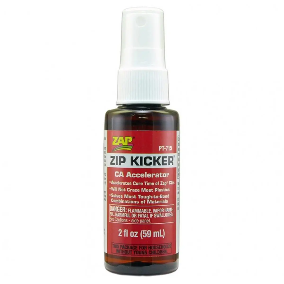 Zap-a-Gap ZAPPT-715 2 oz Zap Kicker Pump Sprayer, CA Glue Accelerator for Wood Turning, Will Not Harm Most Materials