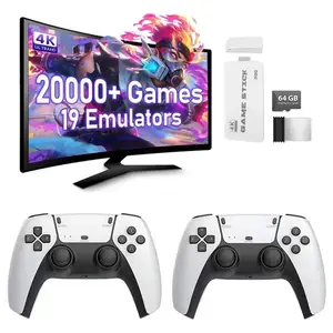 Wireless Retro Gaming Console with Dual Controllers, over 20,000 Games & 23 Emulators, 4K HD Output, 64GB Memory, Plug-And-Play TV Gamepad