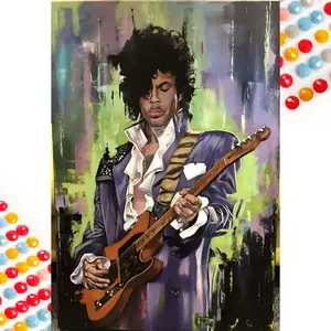5D DIY Full Drill Round Diamond Painting Kits - Diamond Art Kit Guitar Player. Mosaic, Canvas - DIY Decorative Painting, Home Wall Decor, Suitable for Halloween, Christmas, Birthday and Anniversary Gifts.