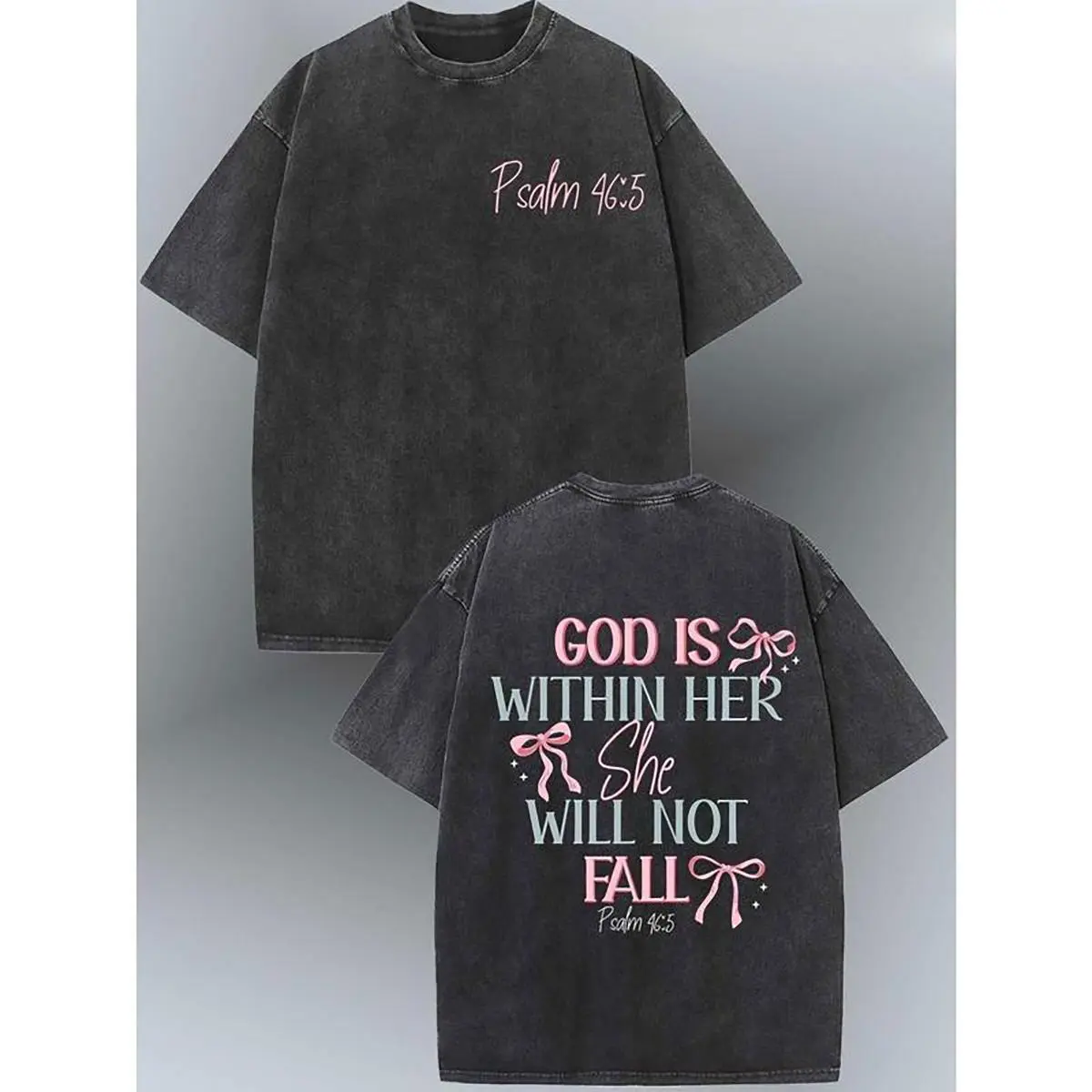 Men's Round Neck Short-Sleeve Biblical Quote T-Shirt - Unisex Retro Streetwear Tops, Dual-Sided Print, Casual Relaxed Fit, 100% Cotton Breathable Fabric, Cold Wash Compatible, Shortsleeve