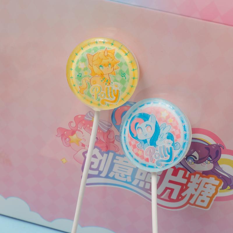 24Pcs Rainbow Polly Cartoon Lollipops | Viral Aesthetic Sweets for Kids Party Favors, Goodie Bag Stuffers & Gifts