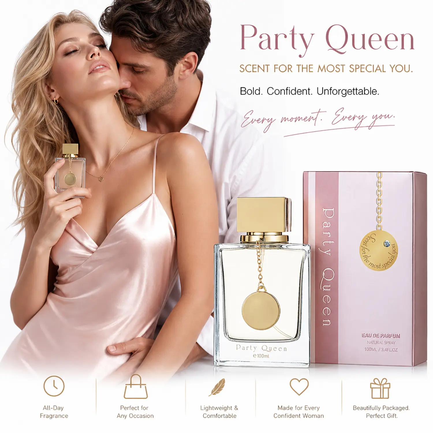 Women's Pheromone Perfume, with pheromone formula, long-lasting fresh jasmine & lily floral scent, designed for her to make him crave you and share a wild passionate night. Perfect for Valentine's, Christmas & Birthday. 100ML/3.4FL.OZ. Pheromone Fragrance