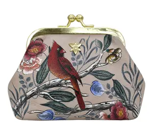 Anushcka Painted Leather Clasp Pouch With Key Fobs