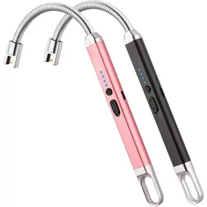 2 Pack Candle Lighter, Birthday Christmas Stocking Stuffers Gifts for Mom Men Wife Sister, USB Arc Windproof Long Lighter for Candle BBQ Housewarming Gift Idals