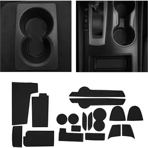 Fits with Nissan Altima Accessories 2013-2018 Premium Custom Interior Non-Slip Anti Dust Cup Holder Inserts, Center Console Liner Mats, Door Liners 18pc Set