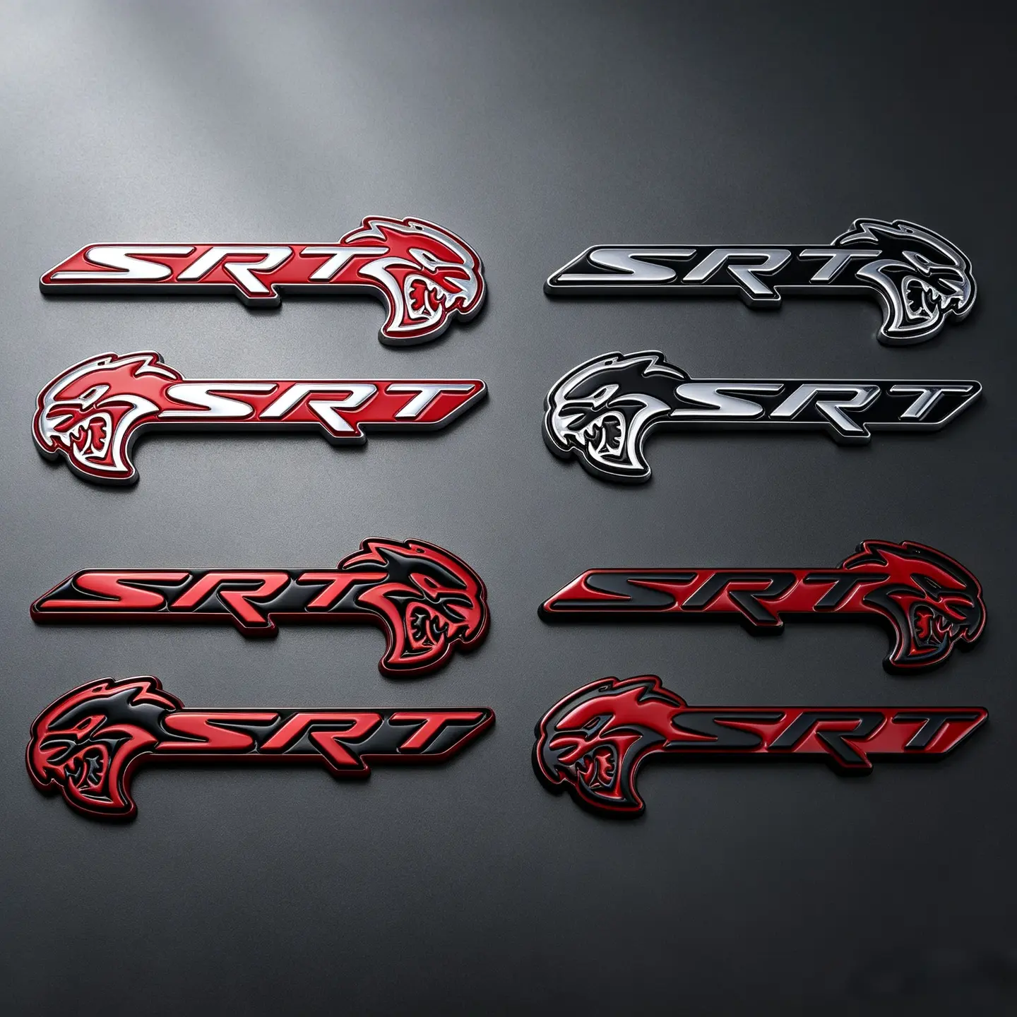for Dodge Challenger & Charger Car Exterior Emblems, 2-Piece Chrome-Plated Metal Alloy Accessories, Durable Stylish Vehicle Body Decoration Stickers.SRT