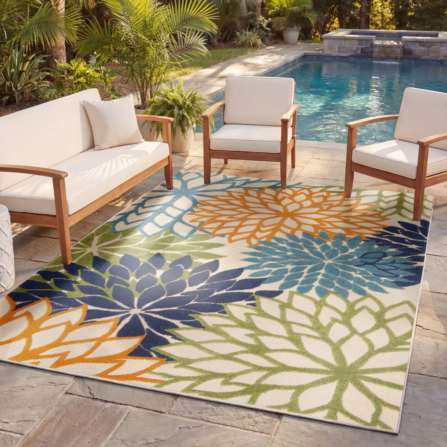 Nourison Aloha Floral Bloom Flatweave Indoor/Outdoor Area Rug, Floral Rugs, Outdoor Rug Mats Nourison Aloha Floral Bloom Flatweave Indoor/Outdoor Area Rug, Floral Rugs, Outdoor Rug Mats