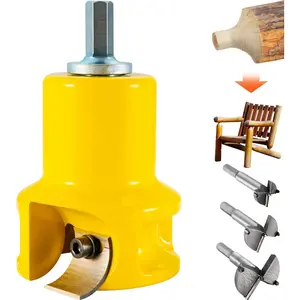 VEVOR Tenon Cutter, 1.5" / 38 mm Diameter, Premium Aluminum & Steel Log Furniture Cutter, with Dual Curved Blades & Button Screws Home Master Kit, Commercial Woodworking Tool for Home Beginner DIY