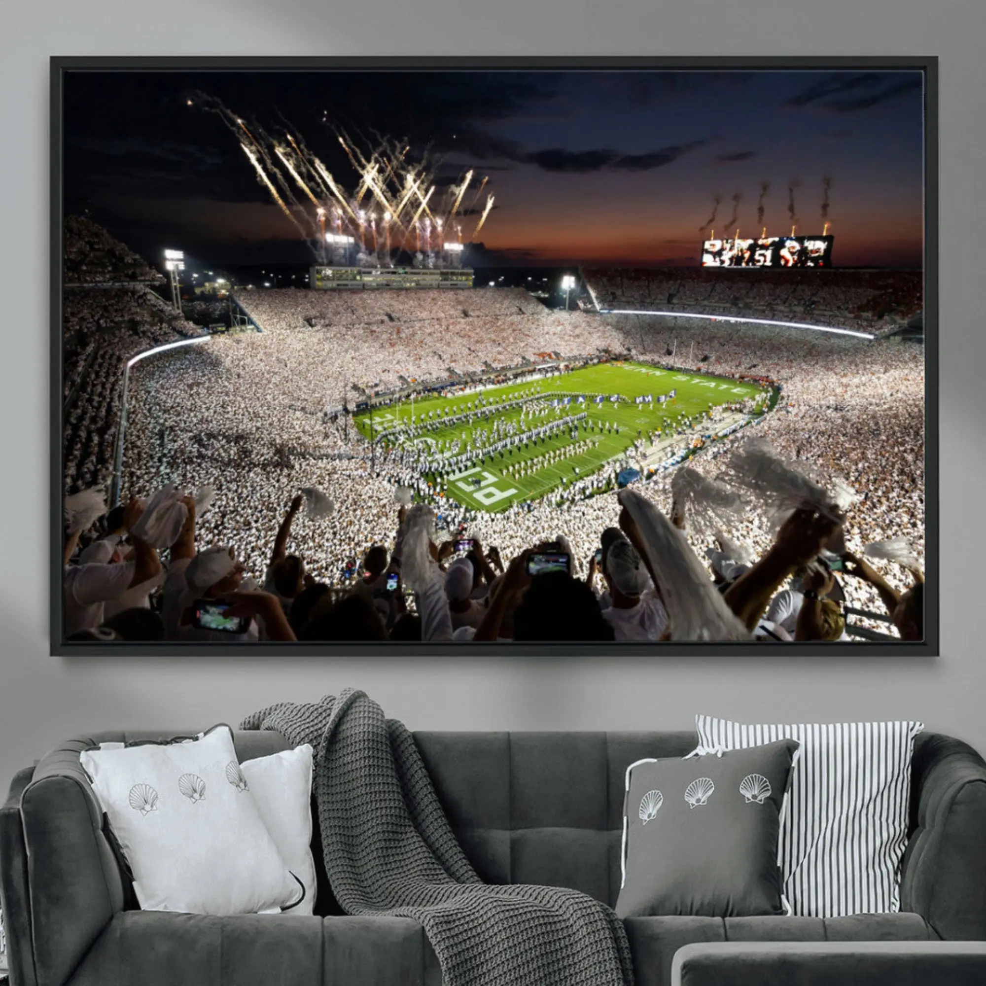 Penn State Stadium Artistic Canvas Print Wall Art - Mountable, Vibrant, Fade-Resistant Home/Office Decor, Ideal Sports-Themed Graphic Print Gift for Penn State Fans