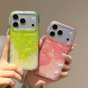 Gradient, Mottled Shell-Pattern Case — Compatible with iPhone 17 Pro Max, 16, 15, 14, 13 translucent phone case，comprehensive protection，trendy protective cover，cute phone case，designer case