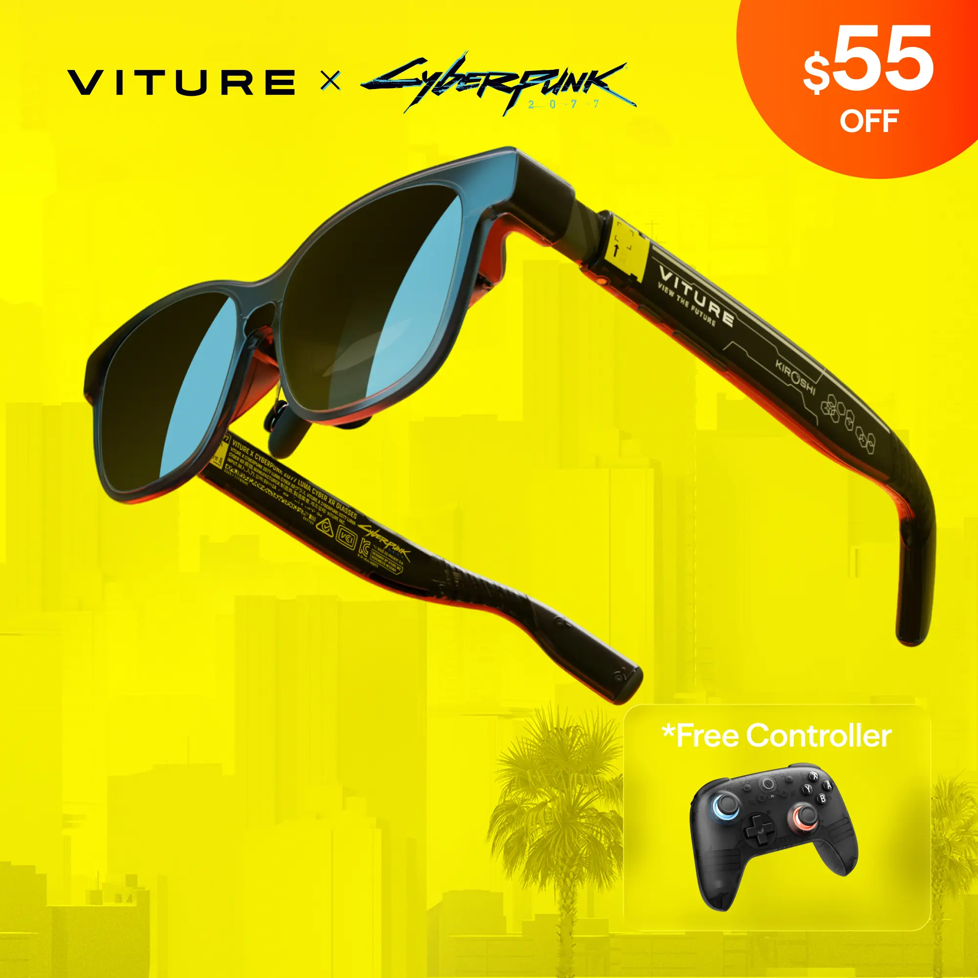 TikTok-Only VITURE Luma Cyber AR Glasses,XR Glasses,Smart Glasses - Cyberpunk 2077 5th Anniversary Collector's Edition, Limited 10,000 Units, CD PROJEKT RED & VITURE Collaboration, for Switch PS5 PC Players Enthusiasts Collectible tiktokshopbacktoschool