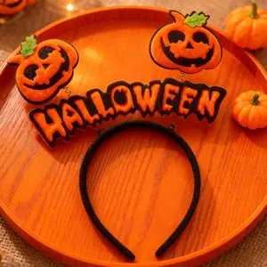 Halloween Pumpkin Headbands for Women! Orange No Slip Adult Hair Accessories
