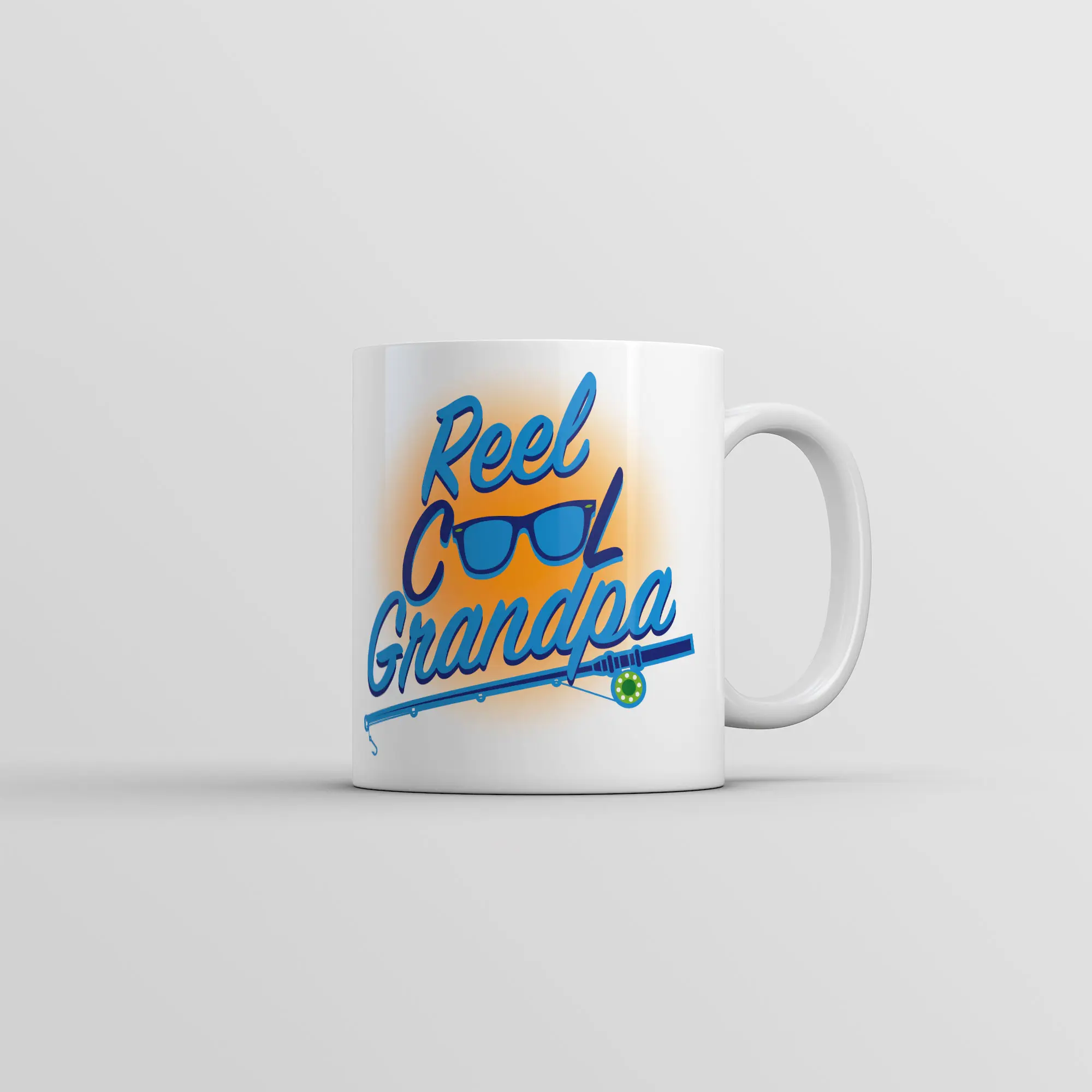 Reel Cool Grandpa Mug Funny Sarcastic Fathers Day Fishing Coffee Cup - 11oz Funny Coffee Mugs Ceramic Printed Drinkware Cup