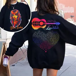 Stevie Nicks Landslide Lyric Sweatshirt, Fleetwood Mac Inspired Pullover, Vintage Rock Band Graphic Sweater for Women Men Fans
