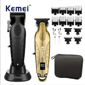 Kemei Rechargeable Cordless Hair Trimmer for Men, Lithium-Ion Battery, Seamless Cutting Barber Clippers Set Km-2296/km-2293, Personal Care Appliance