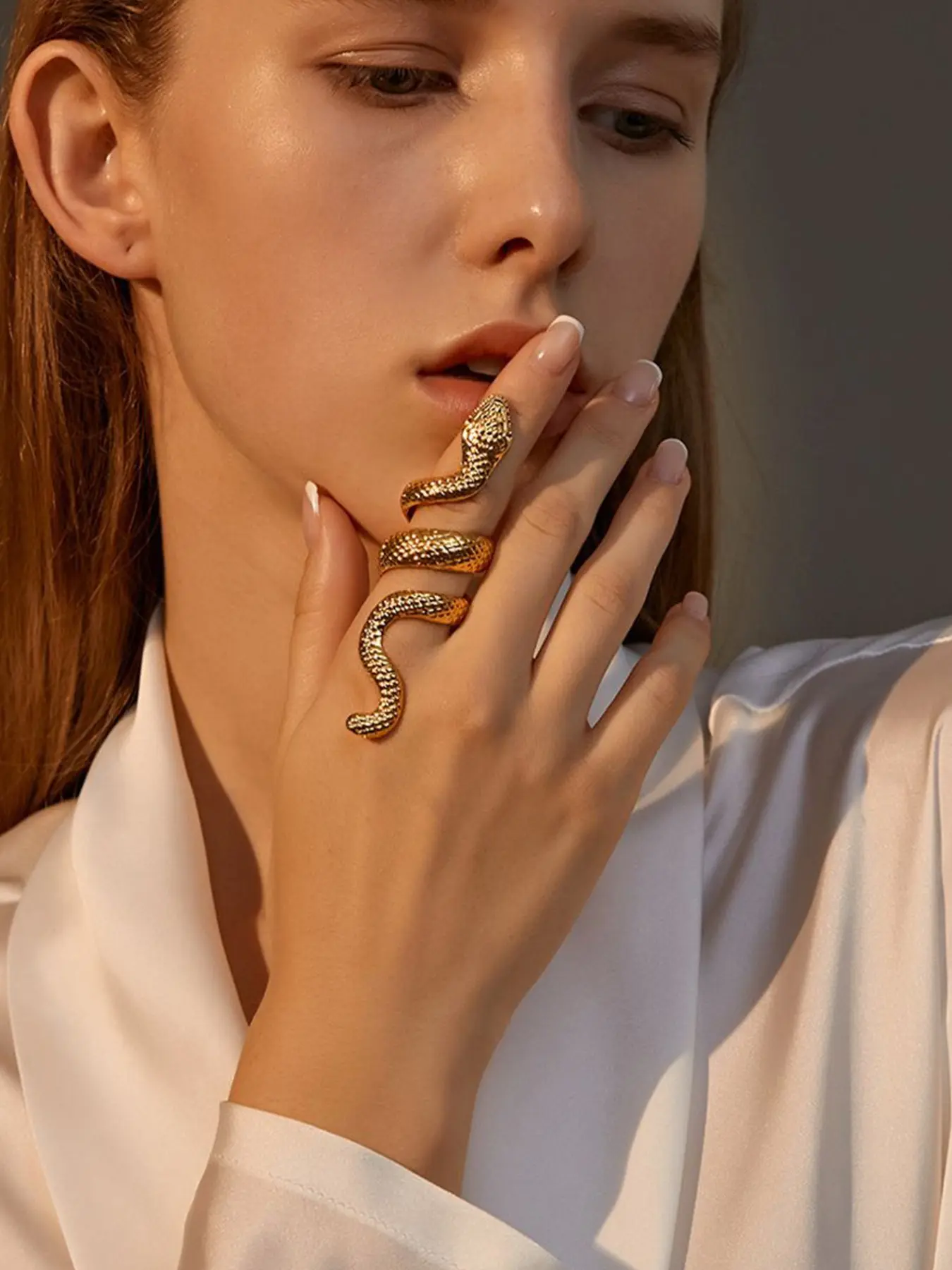 Fashionable Personality Casual Exaggerated Snake Ring, Unique and Bold Jewelry Accessory, Perfect for Stylish Jewelry Rings