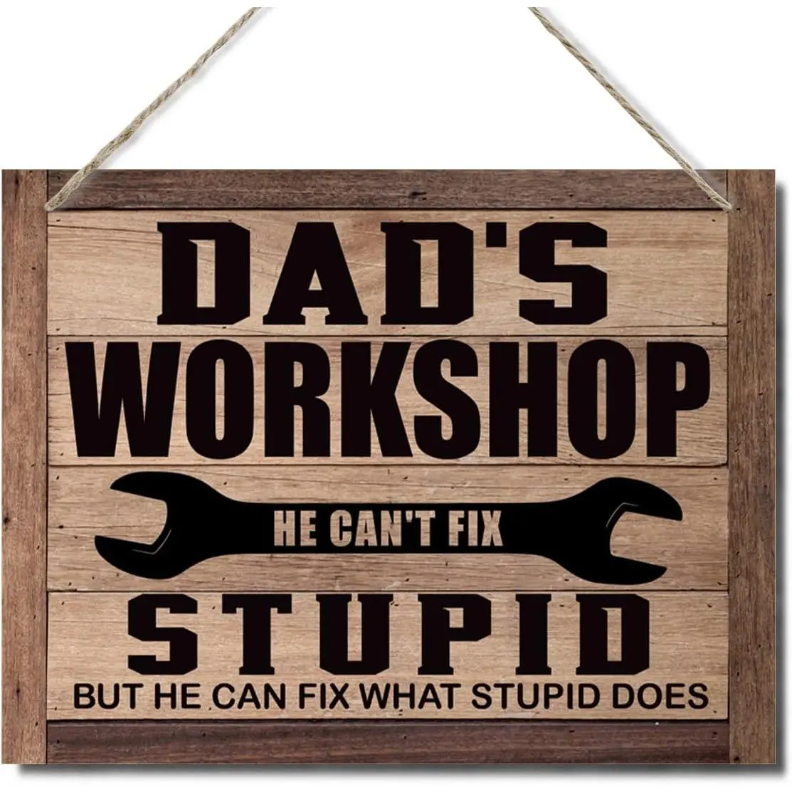Dad's Workshop Sign, Decorative Hanging Wood Plaque for Wall, Woodworking Decor, Workshop Garage Decor, Funny Garage Decor Signs, Dad Birthday Gift, Father's Day Gift for Dad from Daughter Son