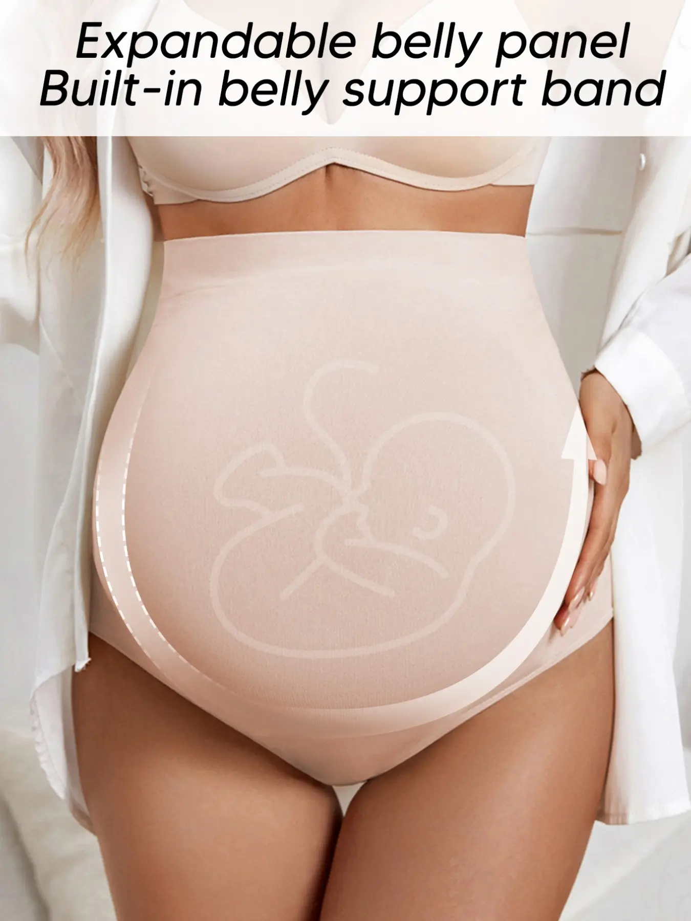 High Waist Maternity Panties, Pregnancy Underwear, High Stretch Seamless Design, Comfortable Skin-Friendly Fabric, Essential for Pregnancy Daily Use