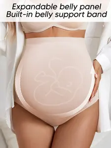 High Waist Maternity Panties, Pregnancy Underwear, High Stretch Seamless Design, Comfortable Skin-Friendly Fabric, Essential for Pregnancy Daily Use