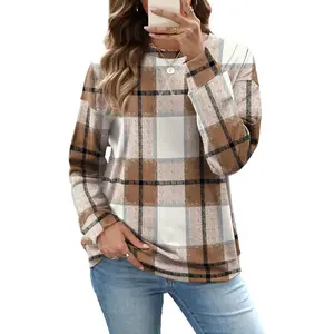 Women's Crew Neck Sweatshirt Loose Pullover Long Sleeve Shirts Soft Tops for Women Fall Clothes 2025