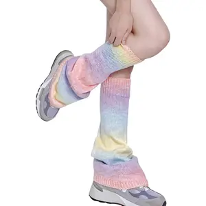 Girls Kawaii Leg Warmers Knitted Flared Leg Sleeves Goth Crochet Baggy Cuff Ankle Heap Socks