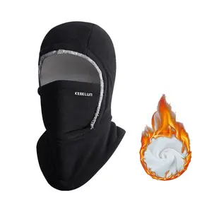 Winter Warmth 2-in-1 Hat & Face Mask Protective Gear - Windproof, Thick Fleece Lining for Cycling, Running, Skiing, Machine Washable, Black