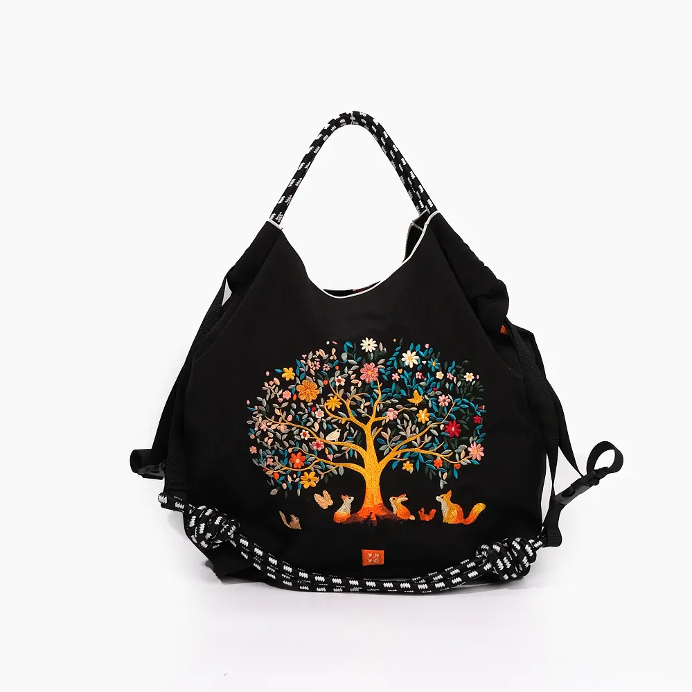 Eco-Friendly Embroidery Art CityBag – Durable Reusable Tote, Foldable Design, Multiple Styles for Shopping, Yoga, Gym & Travel Gift Ready by YNYG