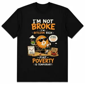 [100% Cotton] Summer Funny Meme Y2k Bitcoin Rich Funny Crypto Meme T-Shirt For Men Women