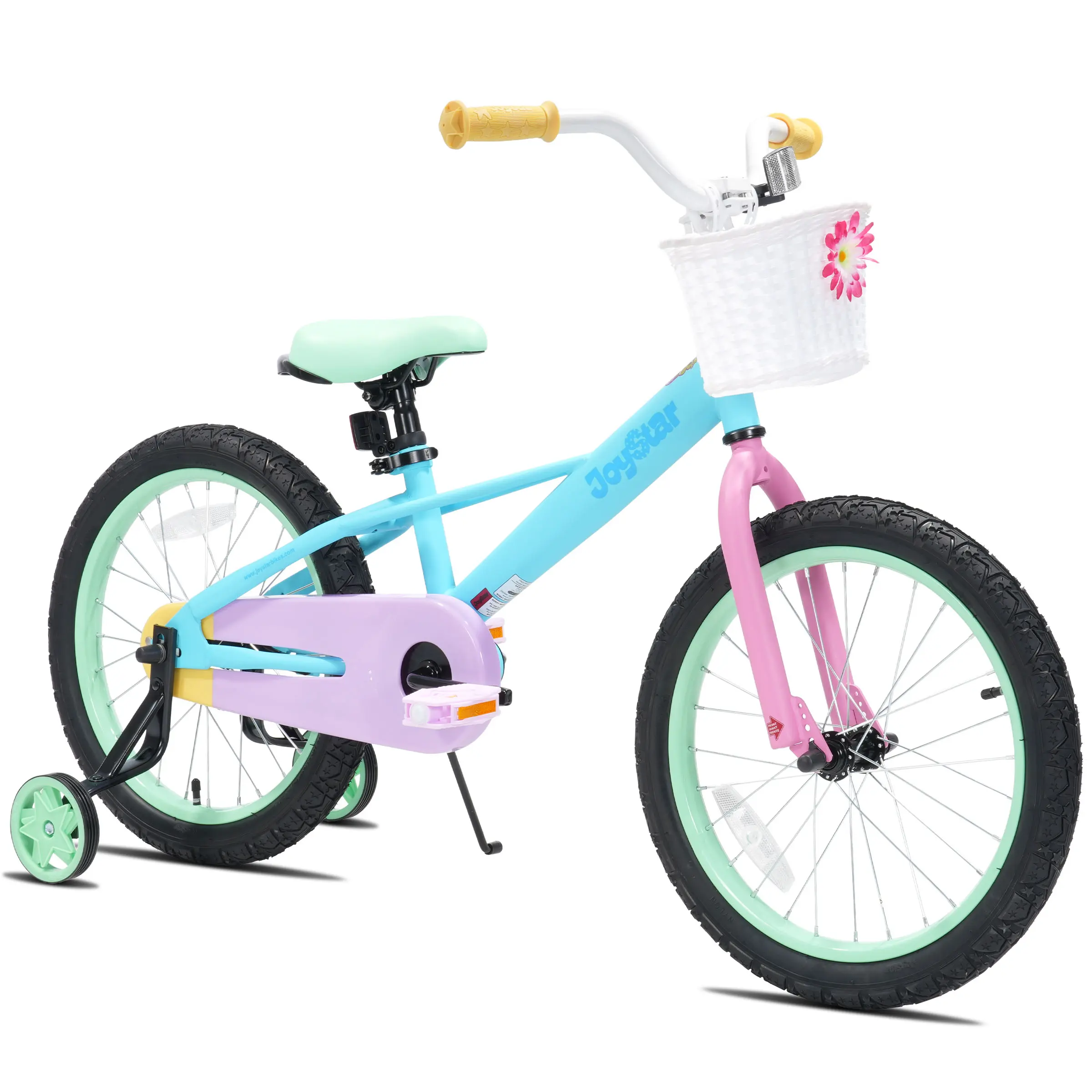 JOYSTAR 18 Inch Kids  for 6-12 Year Old Boys Girls, Beginner Children Bicycle with Training Wheels & Coaster Brake, Adjustable Seat, Kickstand, Safe Outdoor Riding  quick e