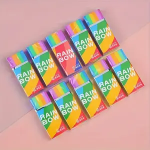 Creative Rainbow Erasers, Soft PVC Material, Multicolor Stationery, Art Supplies, Ideal for Writing and Drawing, Art Students, Durable Erasers