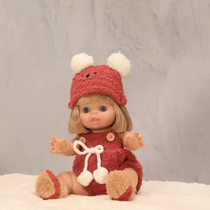 10 Inch Adorable Closed Eyes Full Body Solid Silicone Boy Doll With Painted Bald 3D Painted Skin Handmade Flexible Soft Touch Feeling Bebe Reborn Boy Doll For Children's Toy Doll